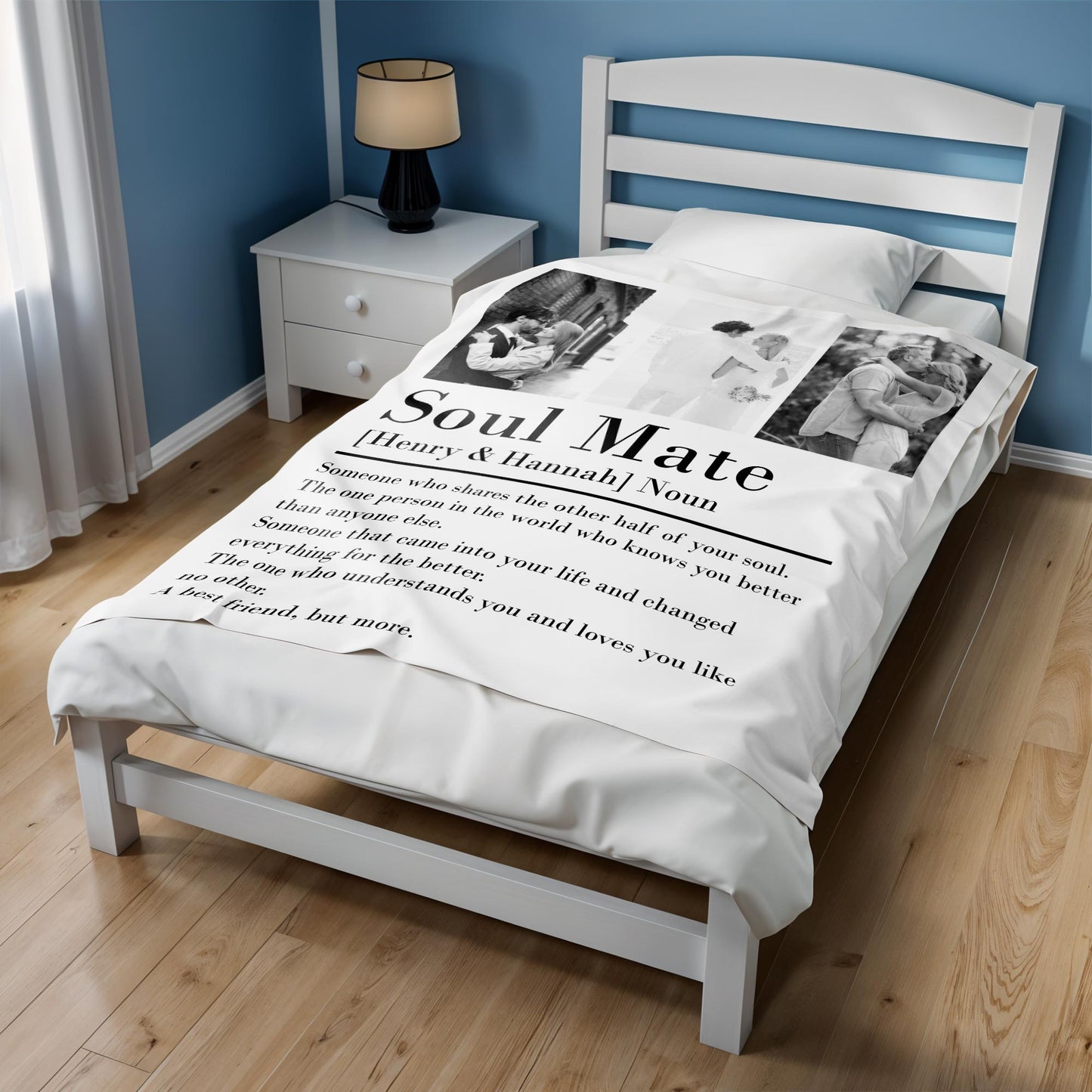 Soul Mate Definition Custom Throw Blanket