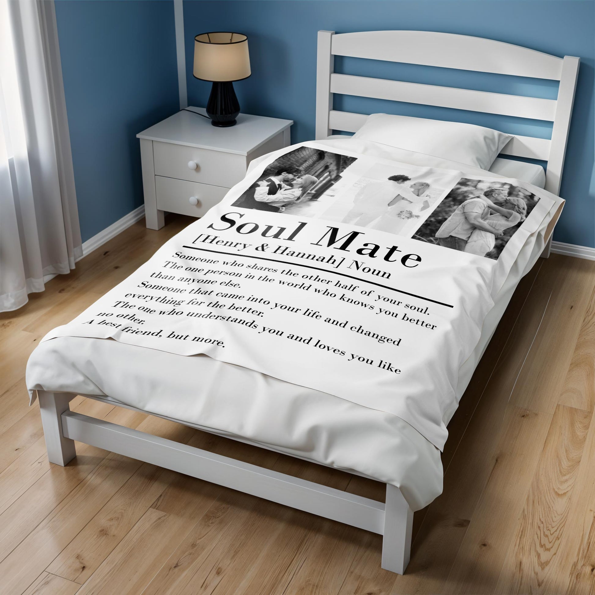 Soul Mate Definition Custom Throw Blanket