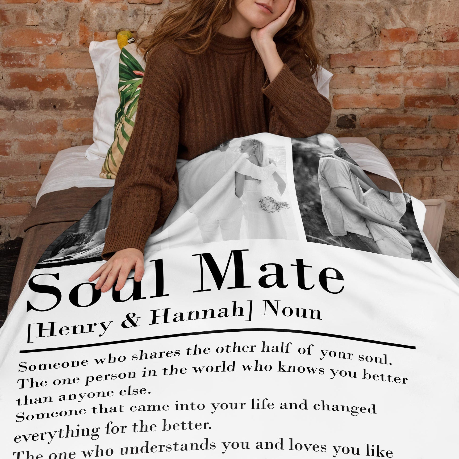 Soul Mate Definition Custom Throw Blanket