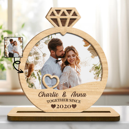 Together Since 2020 with Hearts and Diamond Ring