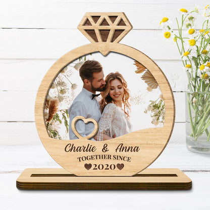 Together Since 2020 with Hearts and Diamond Ring