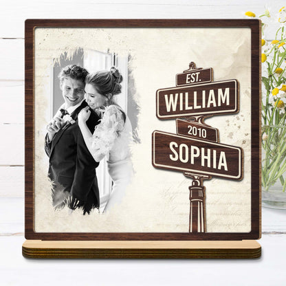 Celebrate Our Love With Customizable Names And Date Street Signs Design