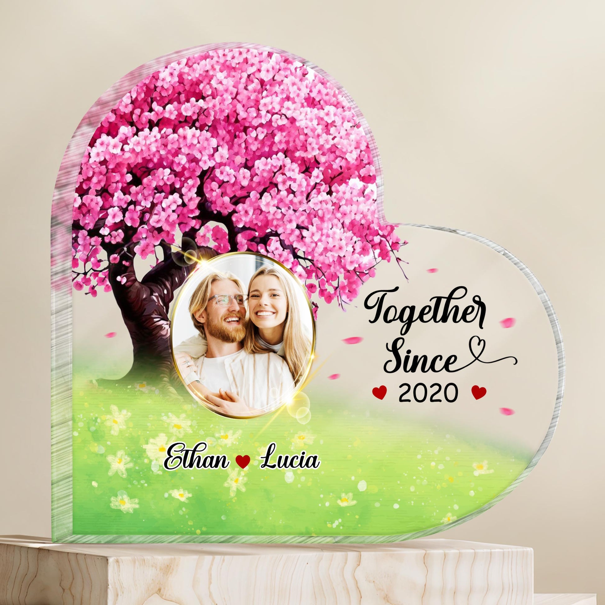 Together Since Year Cherry Blossoms And Couple Design