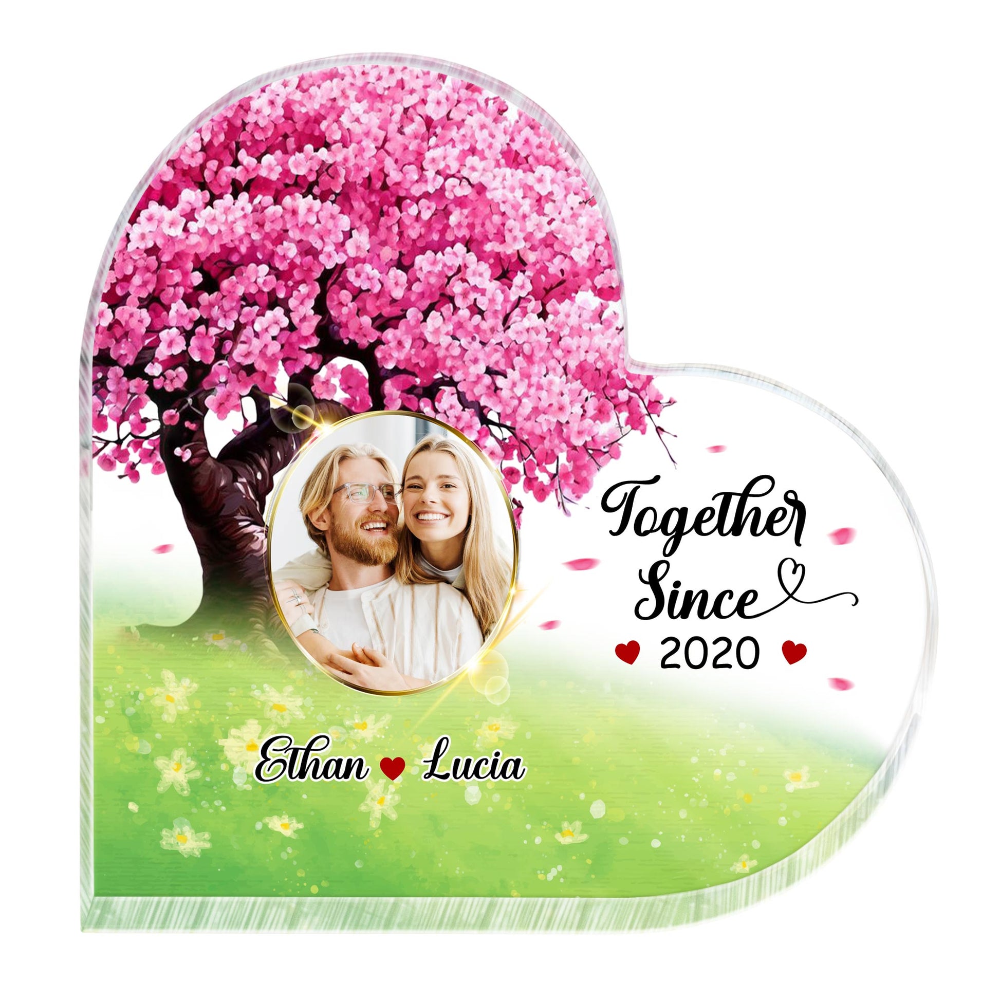 Together Since Year Cherry Blossoms And Couple Design