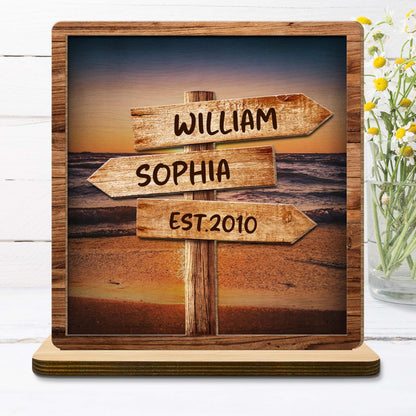 Follow Your Path Together Beach Scene Wooden Sign Plaque