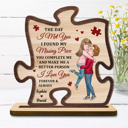 The Day I Met You Missing Piece Love Forever Always Romantic Plaque