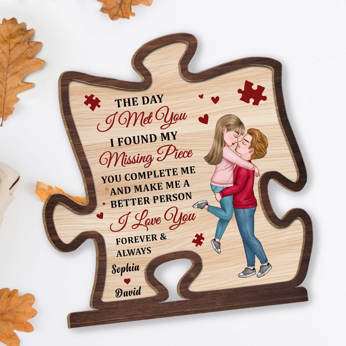 The Day I Met You Missing Piece Love Forever Always Romantic Plaque
