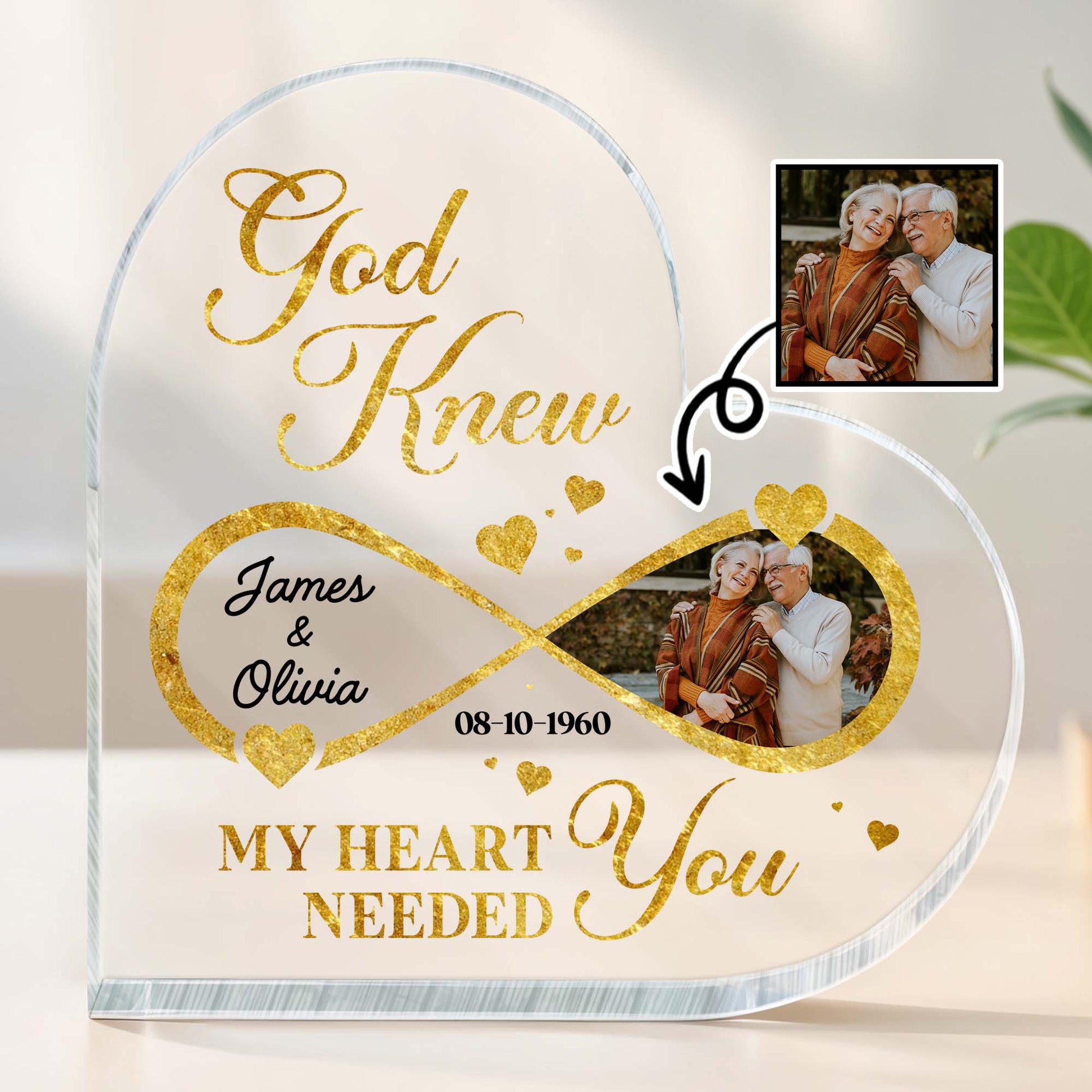 God Knew My Heart Needed You With Hearts And Glitter Design
