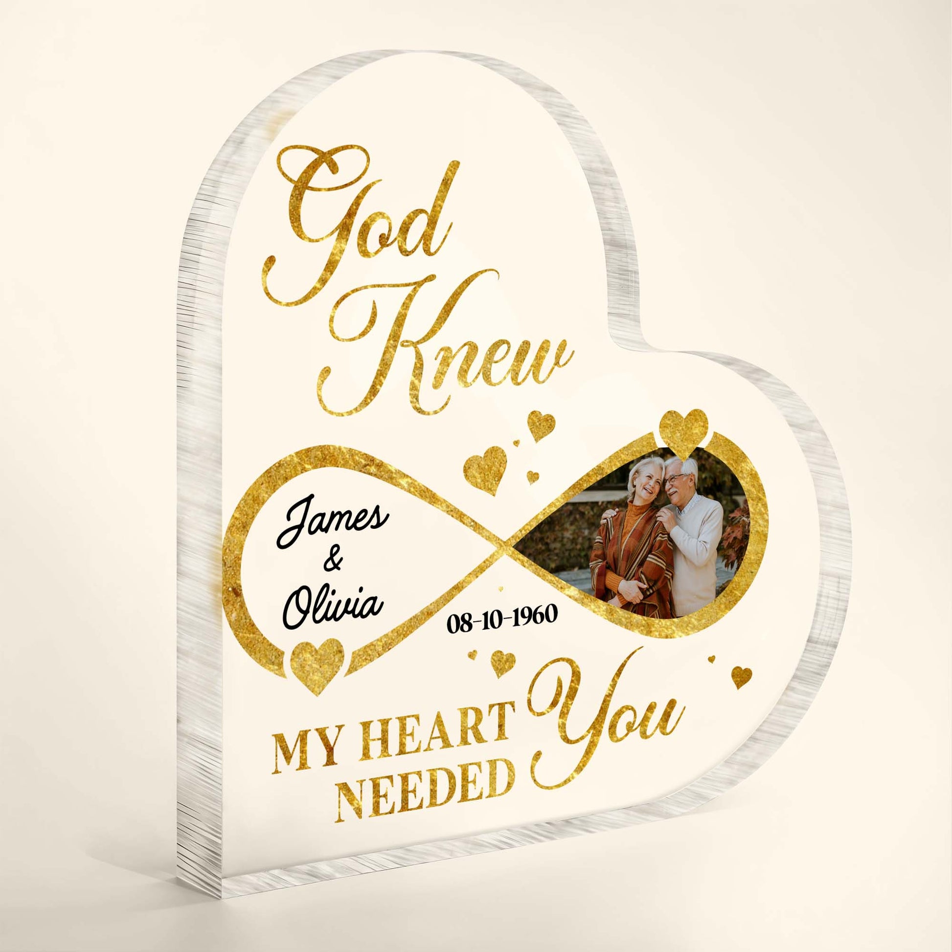 God Knew My Heart Needed You With Hearts And Glitter Design