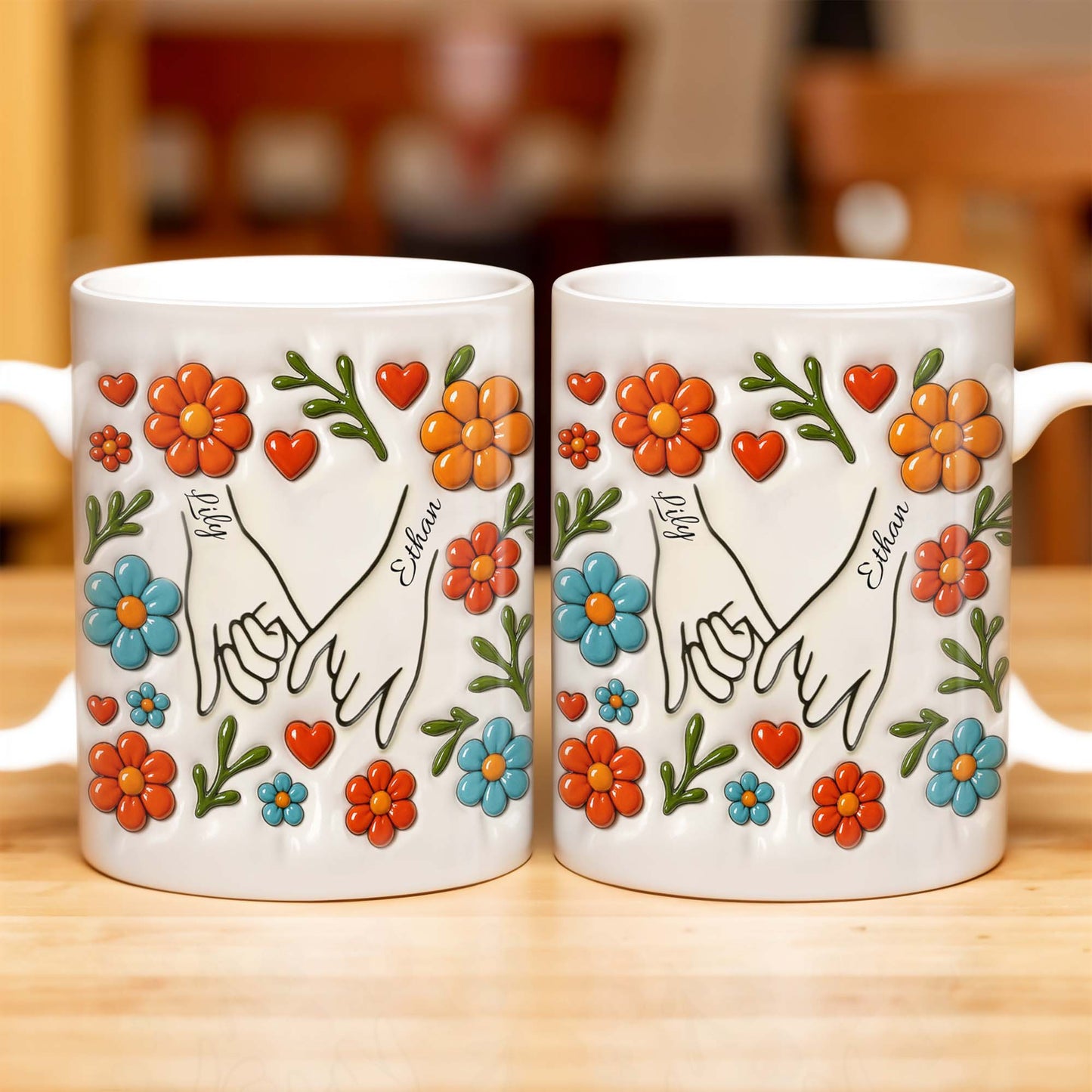 To Mom, Love Grows Here, Hands, Heart and Flowers
