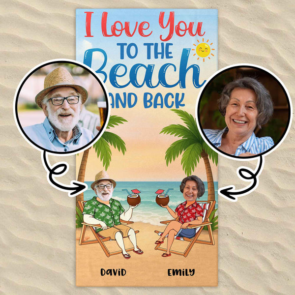 Te quiero de ida y vuelta a la playa - Toalla de playa personalizada - CPL382_BETO
