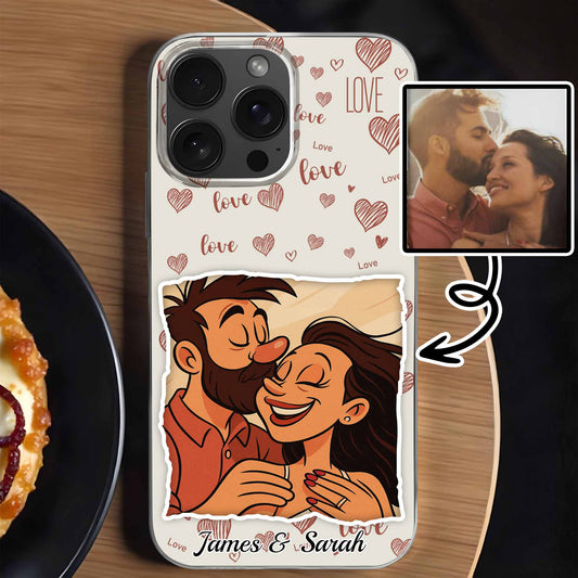 Surround Yourself With Love, Hearts And Couple Design - Personalized Clear Phone Case - CPL392_PHC