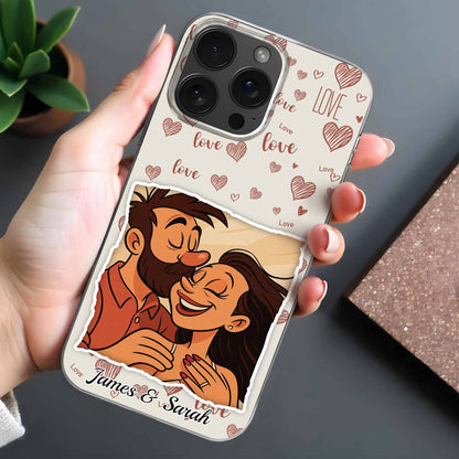Surround Yourself With Love, Hearts And Couple Design - Personalized Clear Phone Case - CPL392_PHC