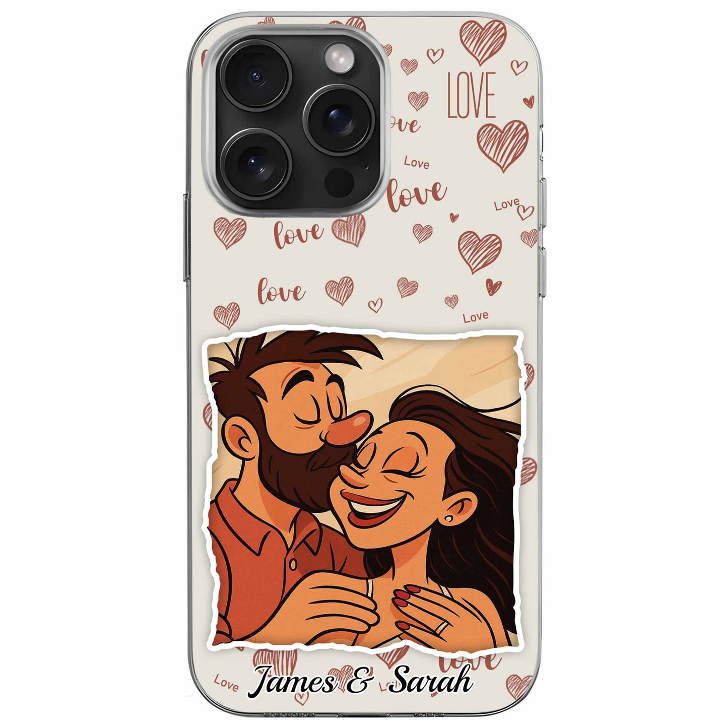 Surround Yourself With Love, Hearts And Couple Design - Personalized Clear Phone Case - CPL392_PHC