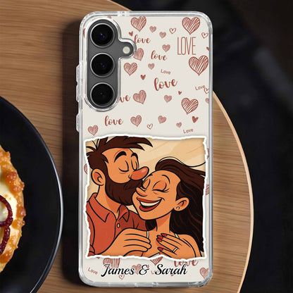 Surround Yourself With Love, Hearts And Couple Design - Personalized Clear Phone Case - CPL392_PHC