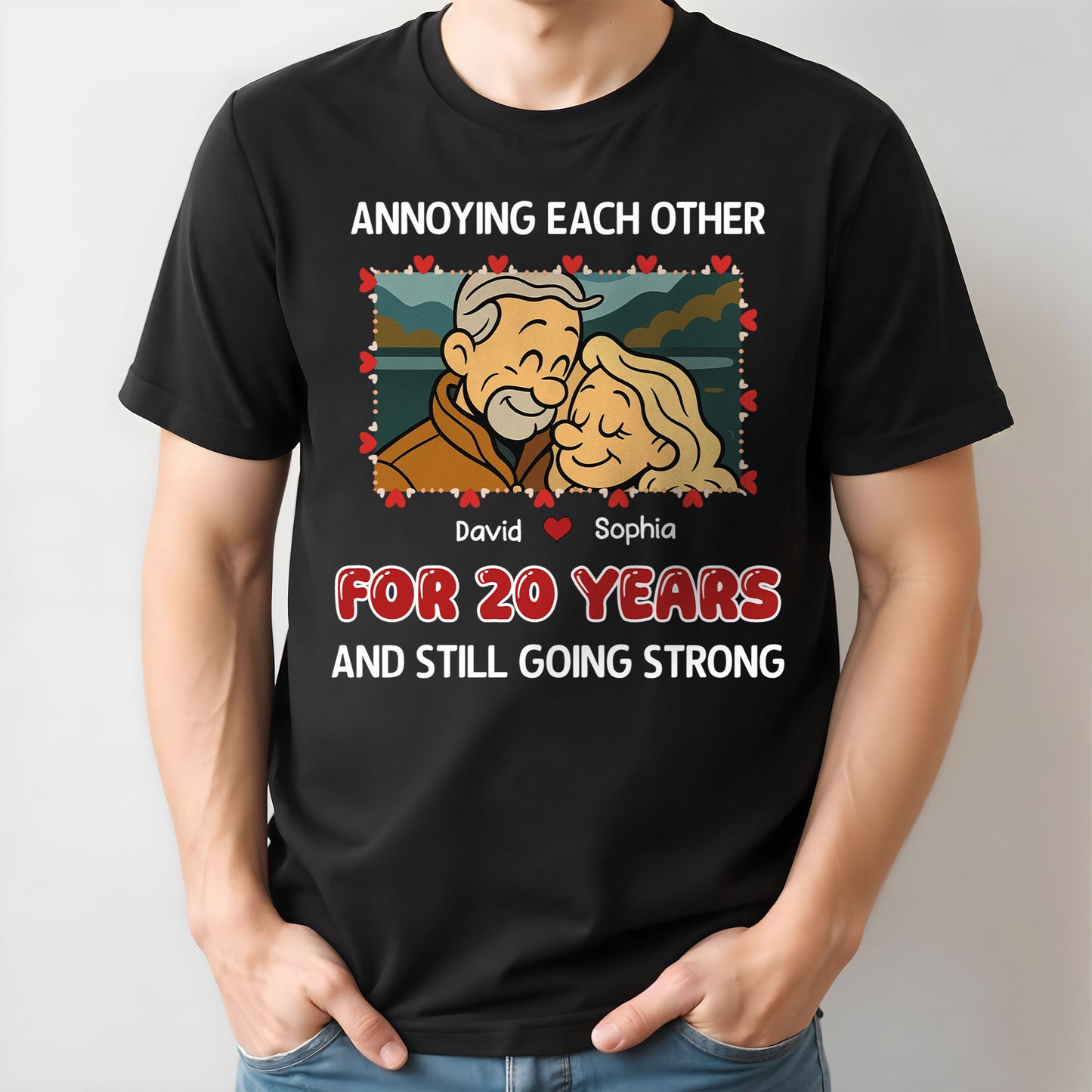 Annoying Each Other, Couple And Hearts Design