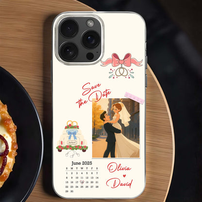 Save The Date, Couple And Calendar Design