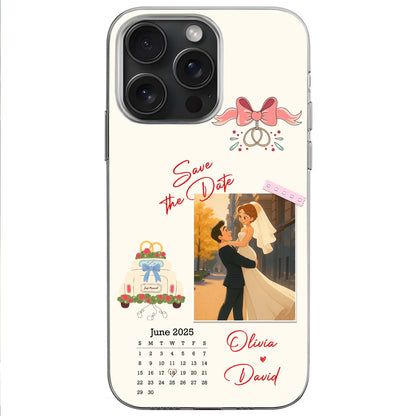 Save The Date, Couple And Calendar Design