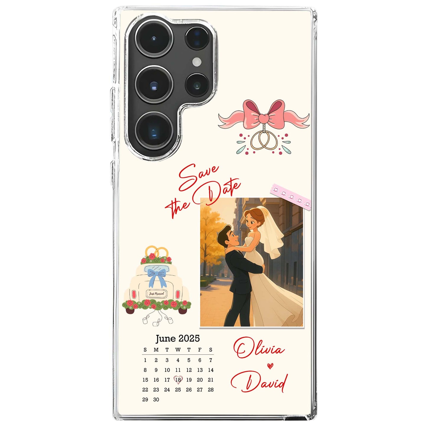 Save The Date, Couple And Calendar Design
