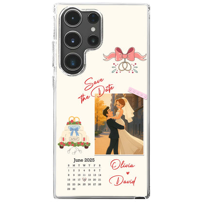 Save The Date, Couple And Calendar Design