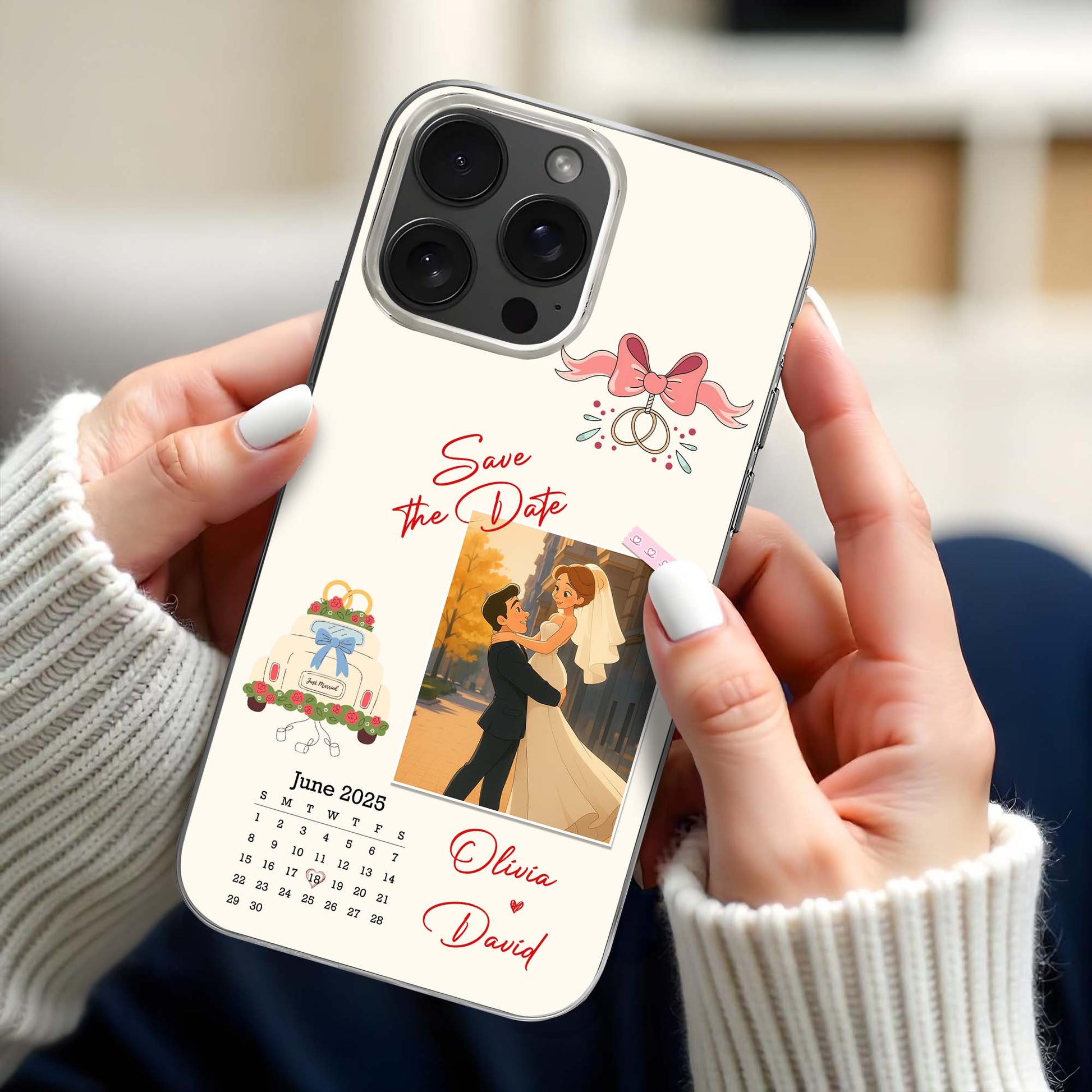 Save The Date, Couple And Calendar Design