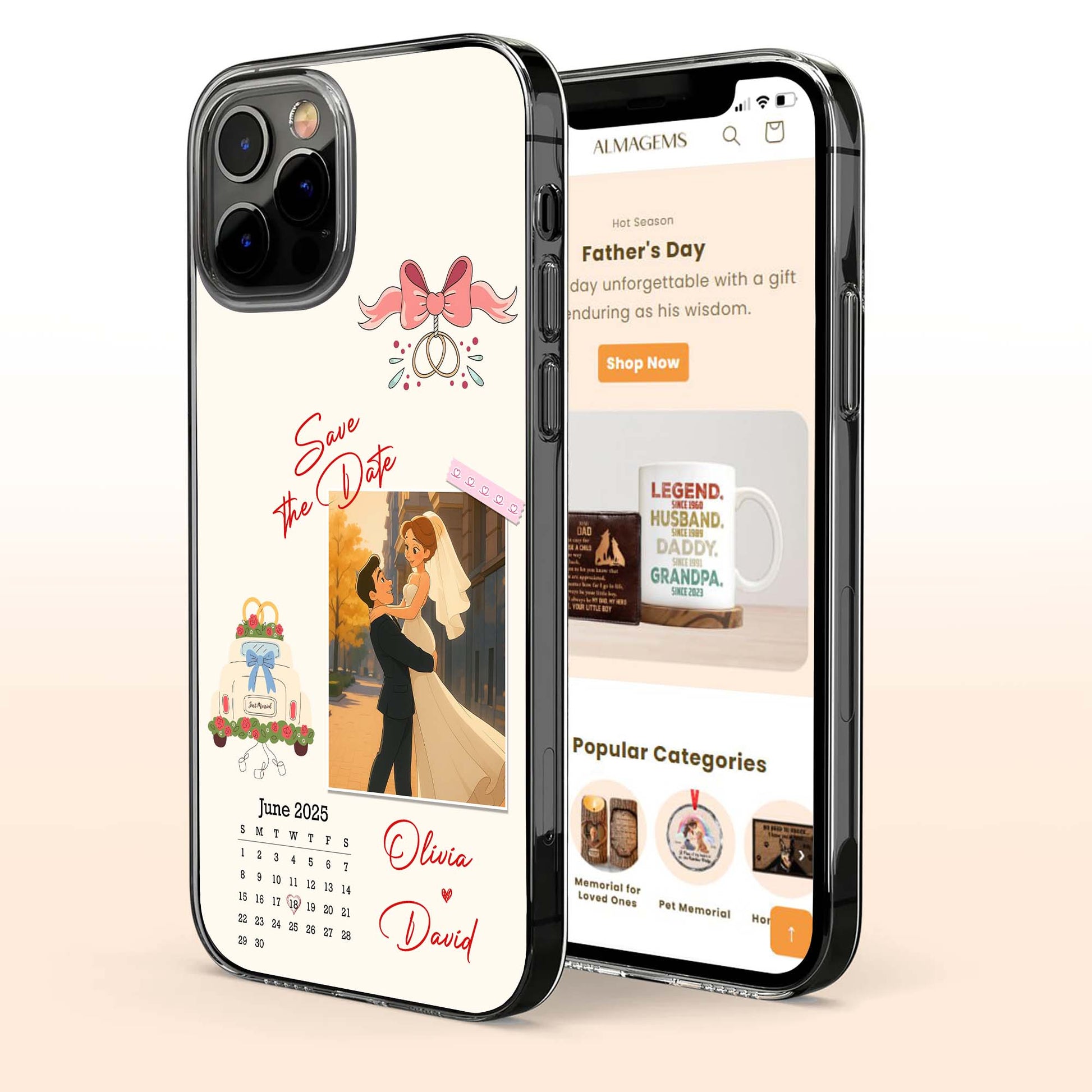 Save The Date, Couple And Calendar Design