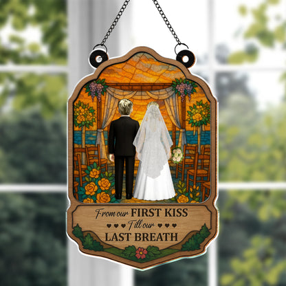 Desde nuestro primer beso hasta nuestro último aliento, Pareja de novios - Atrapasueños personalizado - CPL432_CSUN