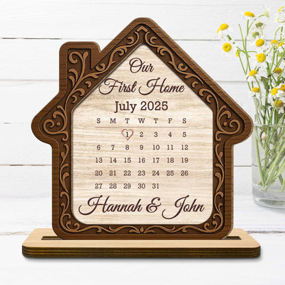 Our First Home House Outline With Calendar Design