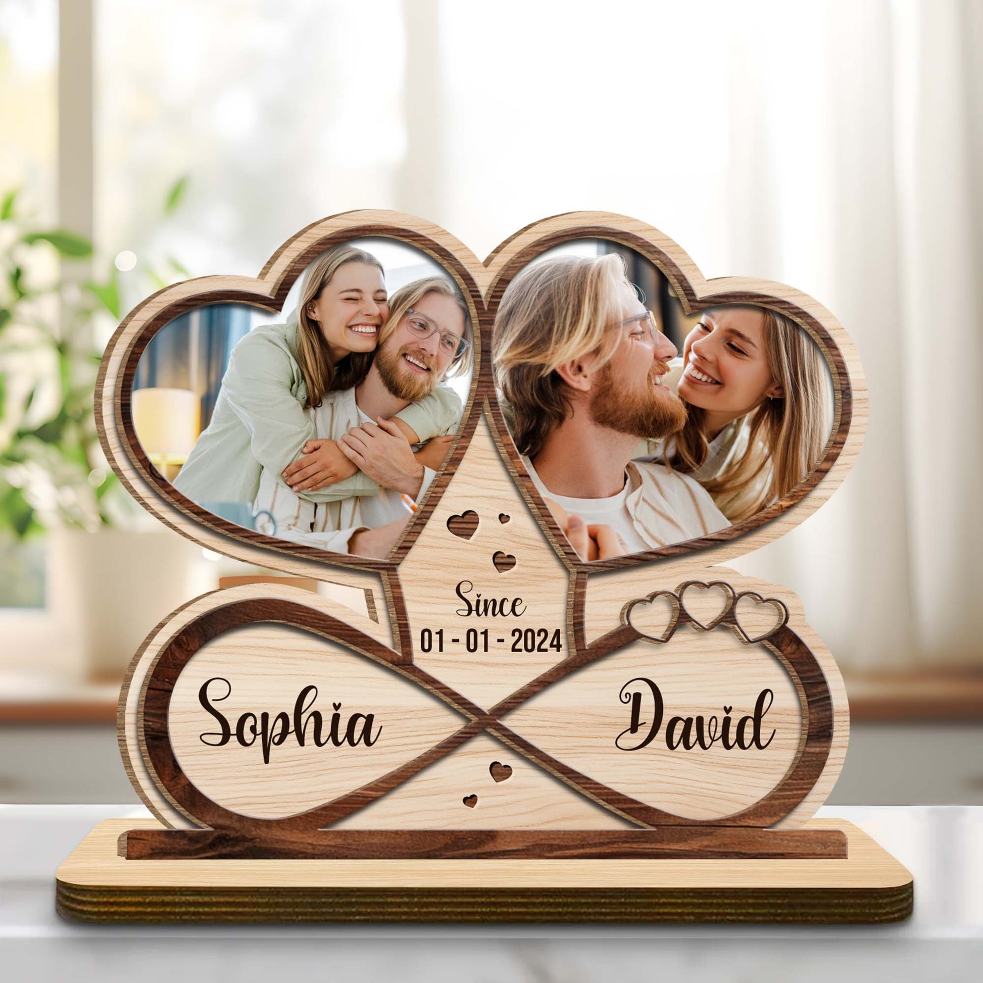 Since [DATE], Custom Heart-Shaped Wood Plaque