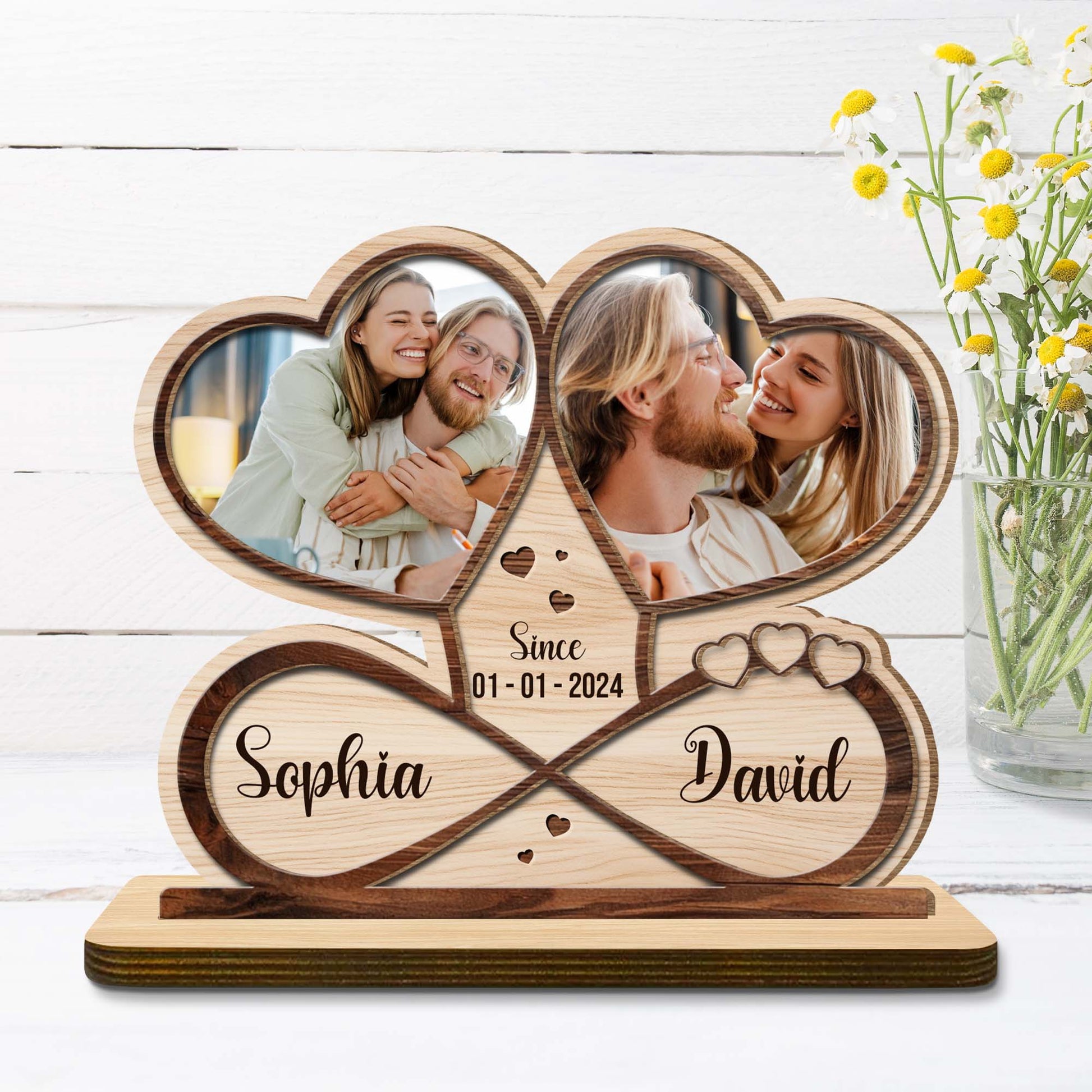 Since [DATE], Custom Heart-Shaped Wood Plaque
