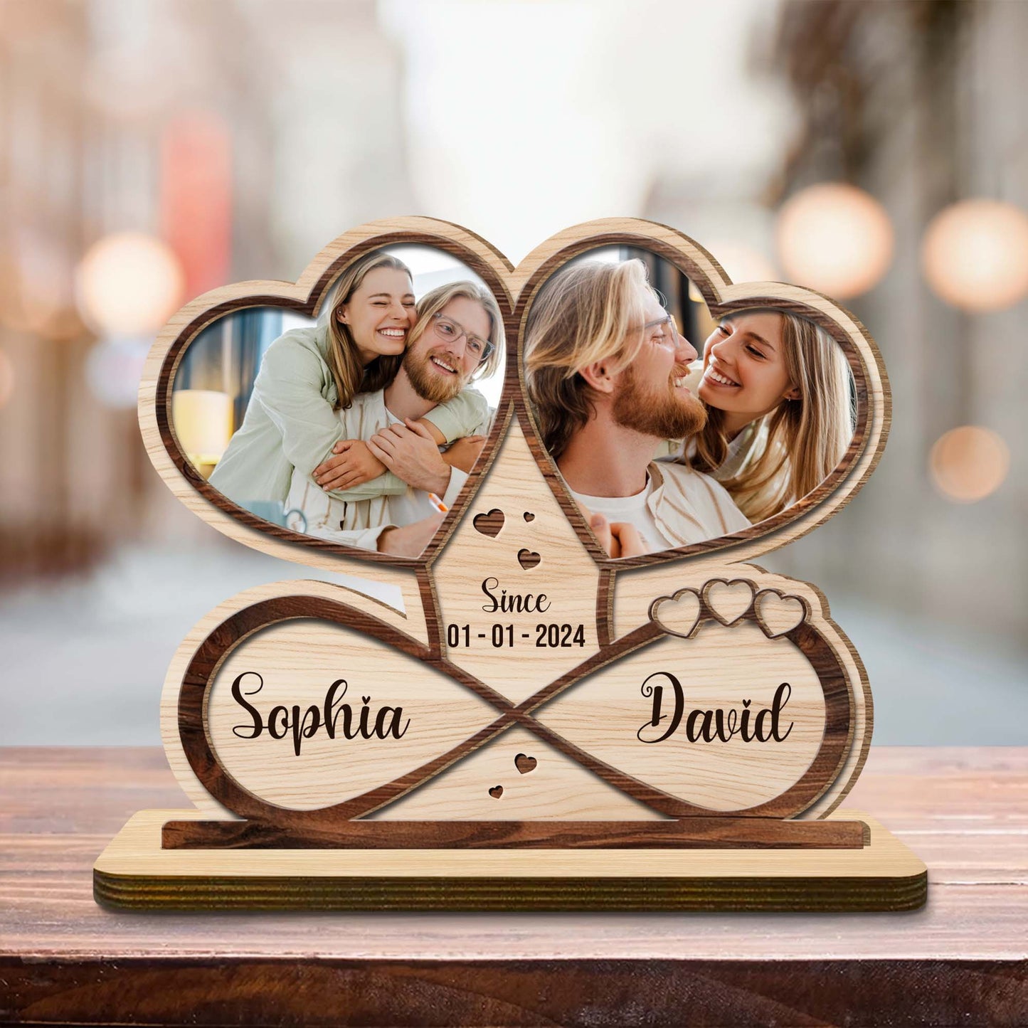 Since [DATE], Custom Heart-Shaped Wood Plaque