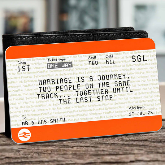 Marriage Is A Journey Of Two People On The Same Track - Personalized Aluminum Wallet Card - CPL461_ALCA