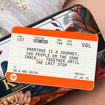 Marriage Is A Journey Of Two People On The Same Track - Personalized Aluminum Wallet Card - CPL461_ALCA
