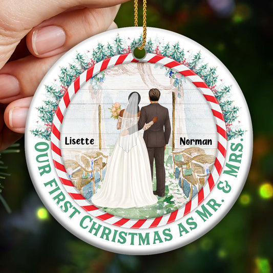 Our First Christmas As Mr. and Mrs, Bride and Groom