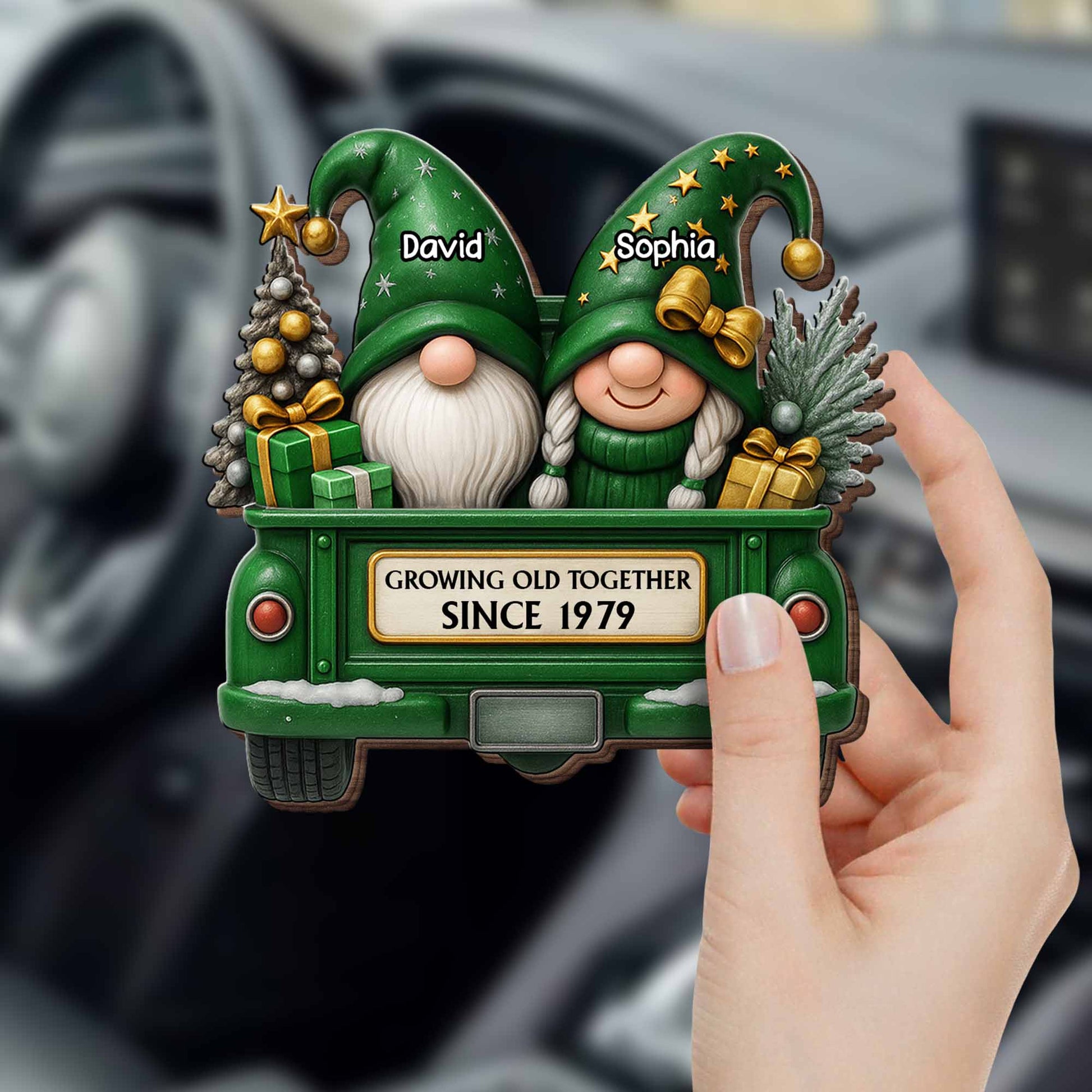 Growing Old Together With Gnomes And Festive Truck