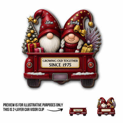 Growing Old Together With Gnomes And Festive Truck