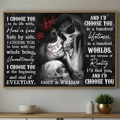 I Choose You, Skulls And Roses Design