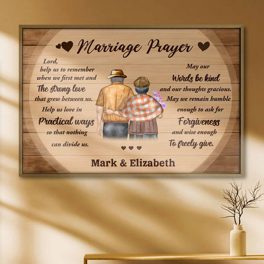 Oración matrimonial para una pareja de ancianos: amor y unidad - Póster horizontal personalizado - CPL501_HPOS