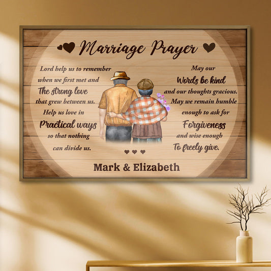 Marriage Prayer Elderly Couple Love And Unity - Personalized Custom Horizontal Poster - CPL501_HPOS