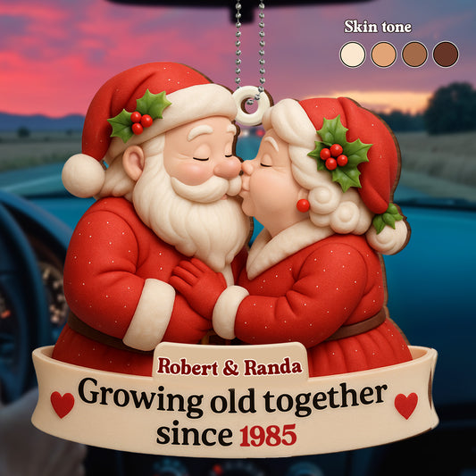 Growing Old Together, Santa Claus And Holly Design