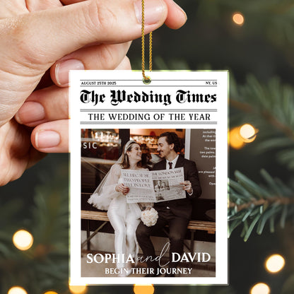 Begin Their Journey With Newspaper And Wedding Photo