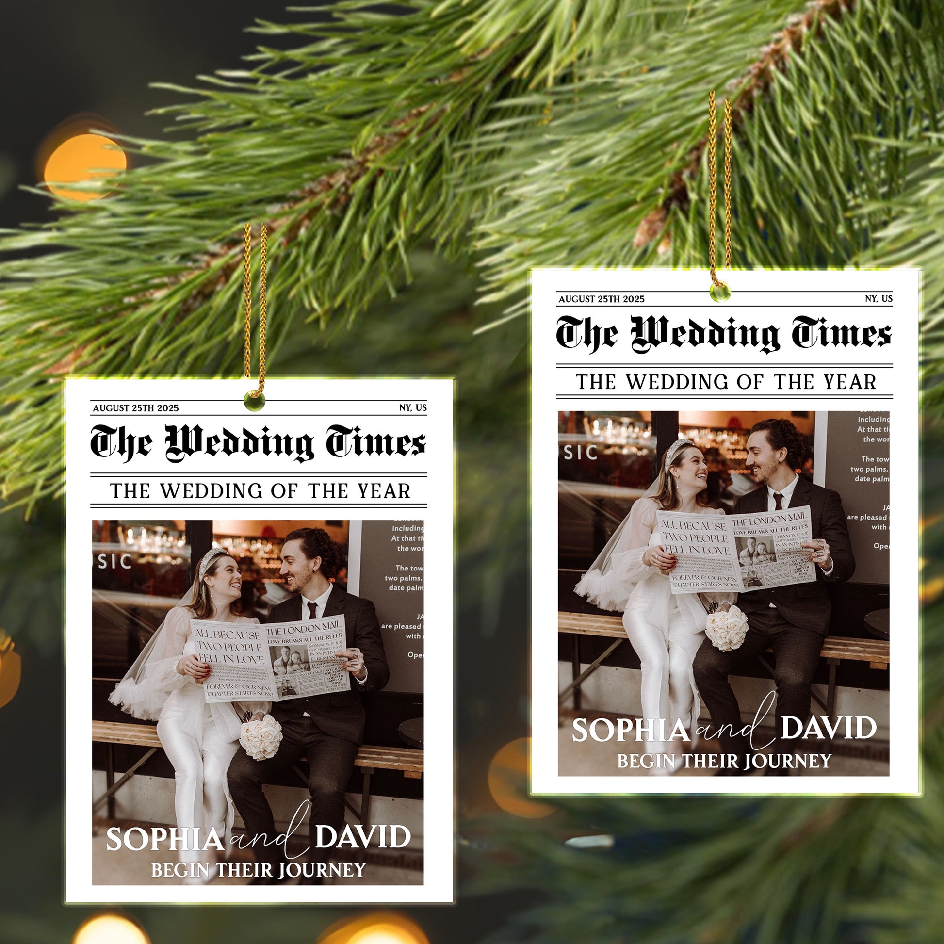 Begin Their Journey With Newspaper And Wedding Photo