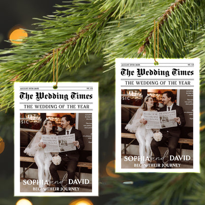 Begin Their Journey With Newspaper And Wedding Photo