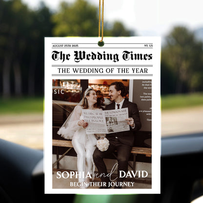 Begin Their Journey With Newspaper And Wedding Photo