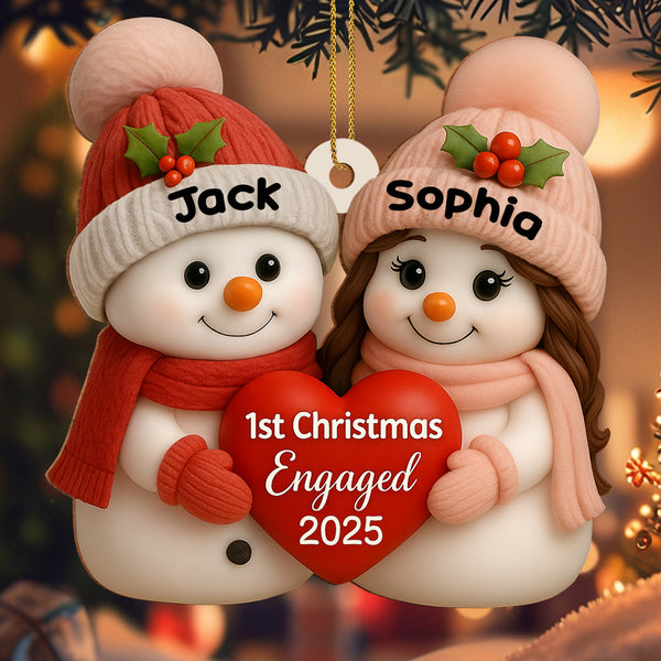1st Christmas Engaged Snowman Ornament