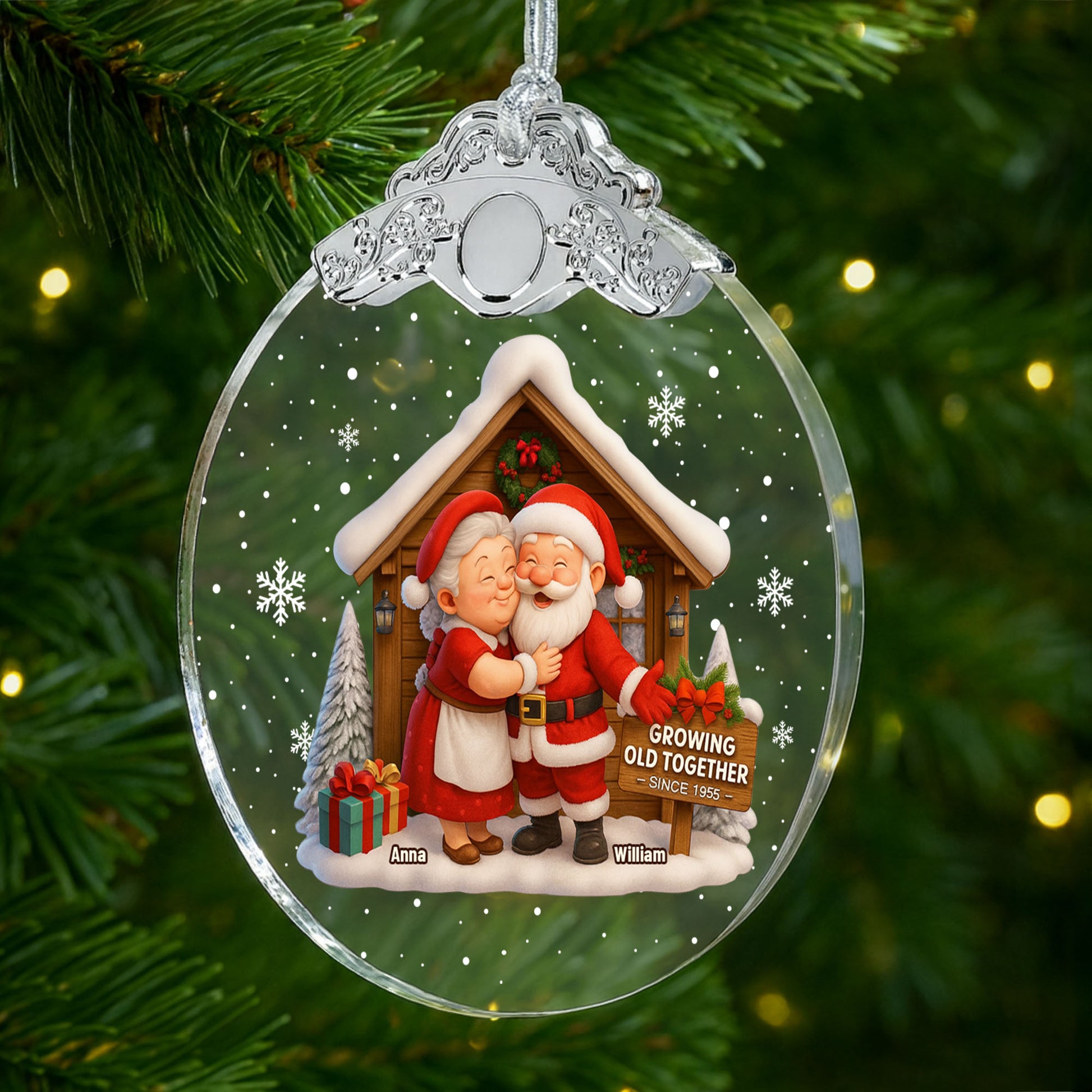 Growing Old Together, Santa Claus And Christmas Tree