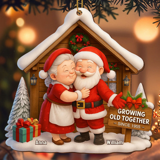 Growing Old Together, Santa And Mrs. Claus Ornament