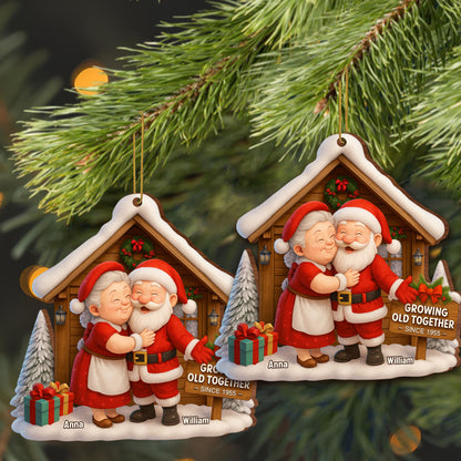 Growing Old Together, Santa And Mrs. Claus Ornament