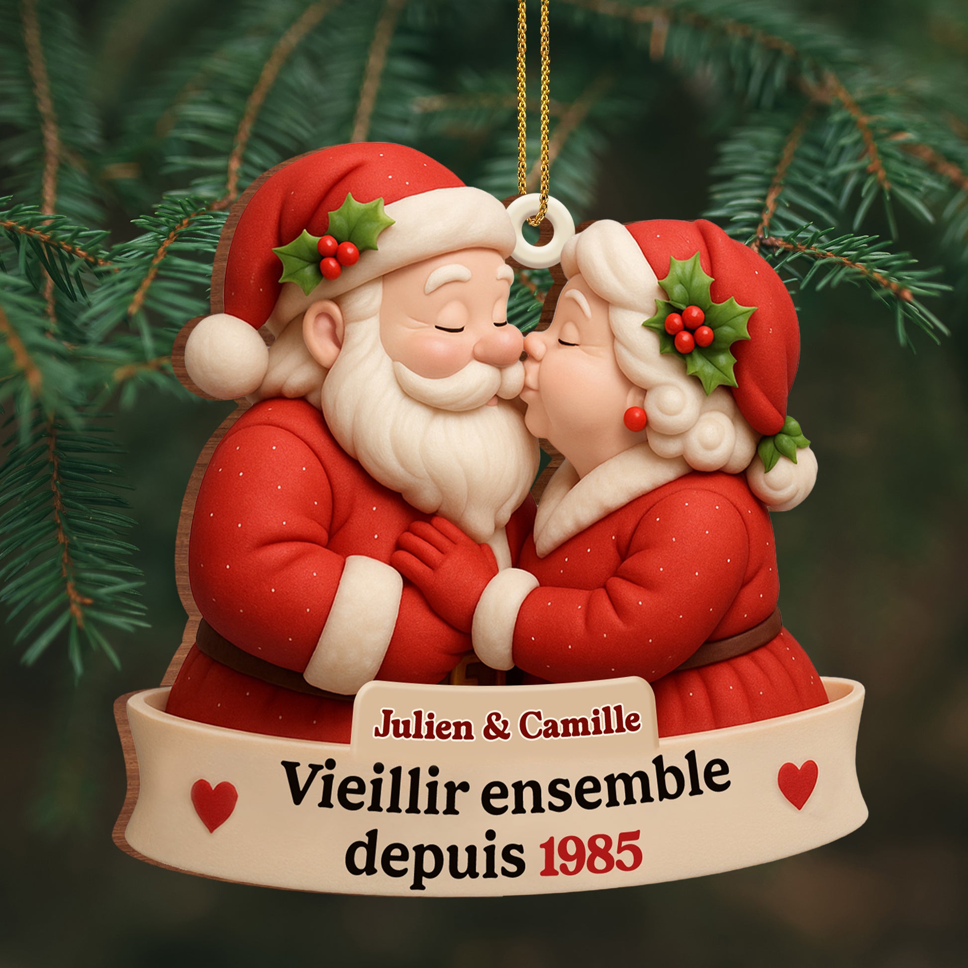 Growing Old Together Santa And Mrs. Claus Ornament