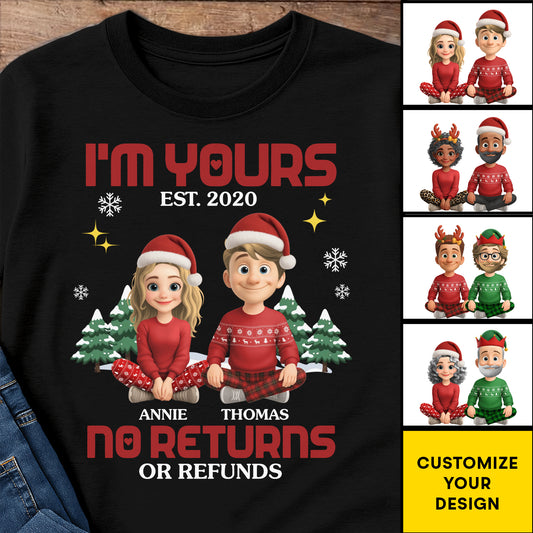 I'm Yours No Returns Or Refunds, Christmas Trees Santa Hats